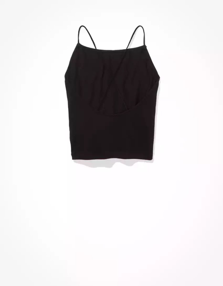 Debardeur American Eagle AE Lanières-Go-Lucky Cami Noir Femme | CGM-99586897